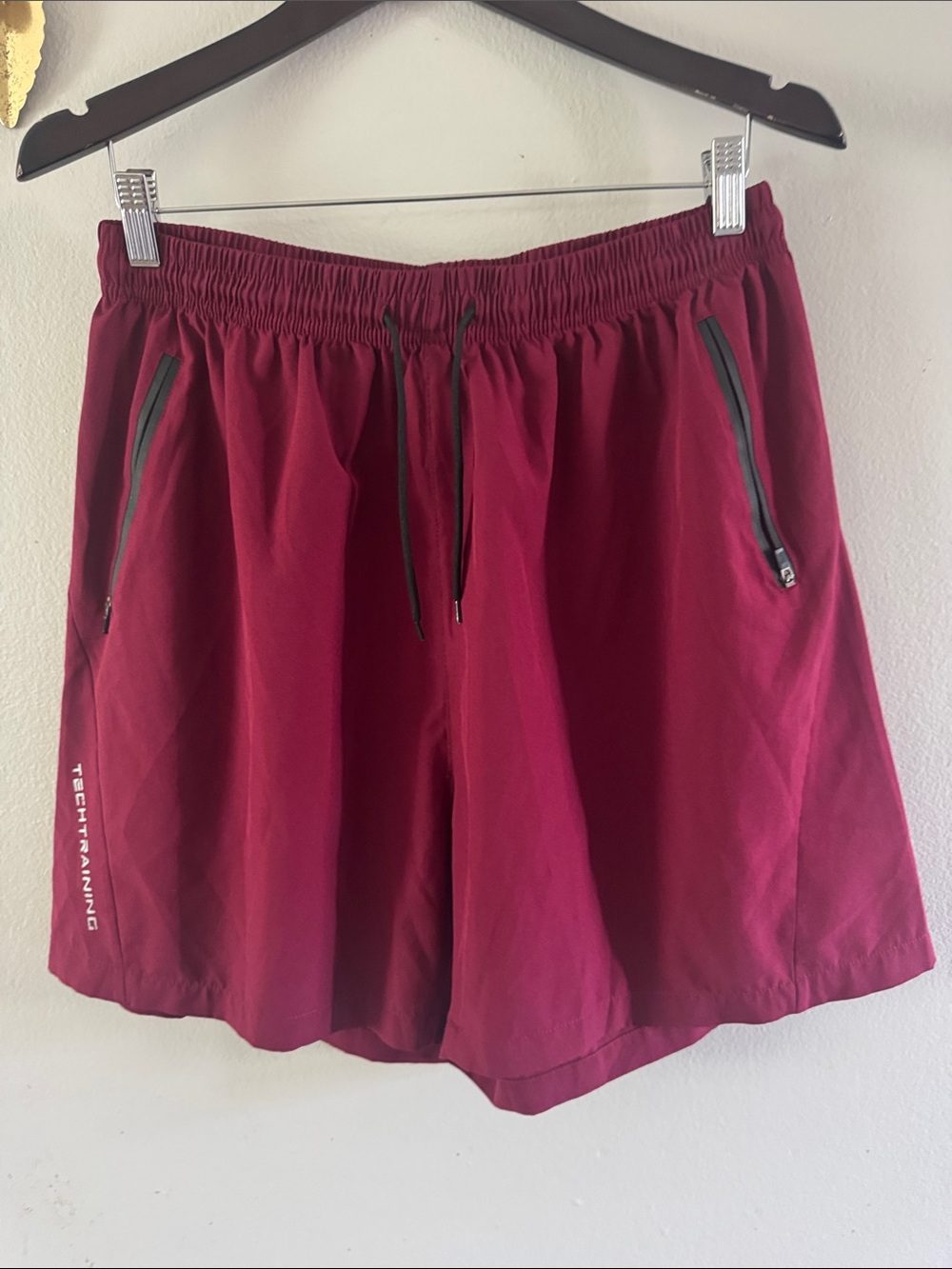 Men's Burgundy Active Shorts